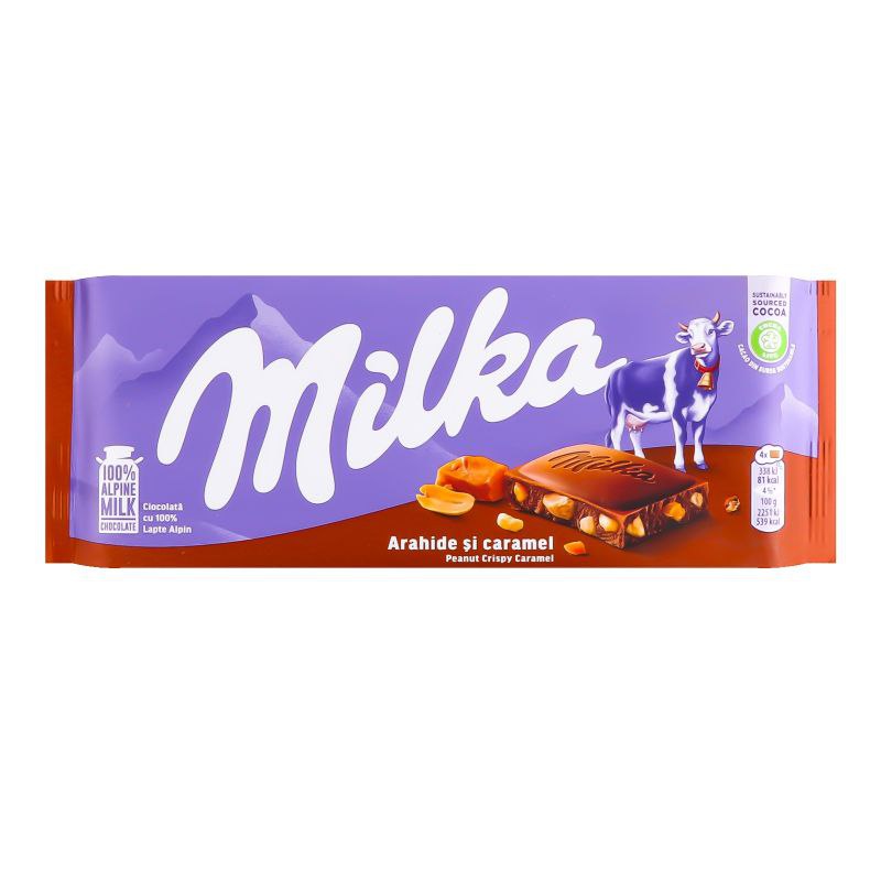 Шоколад Milka Peanut Caramel з карамеллю 90г